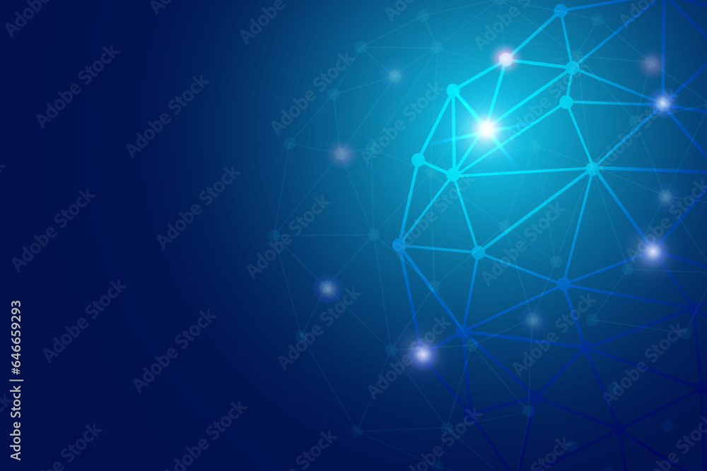 Poster polygon wireframe network connecting background. futuristic innovation technology concept.
