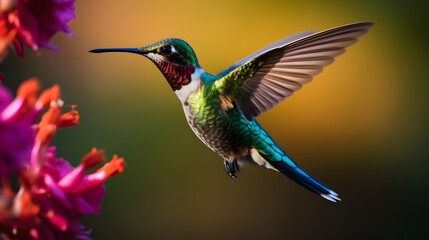 Obraz premium hummingbird feeding on a flower