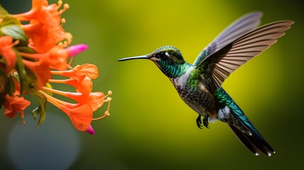 Fototapeta premium hummingbird feeding on a flower