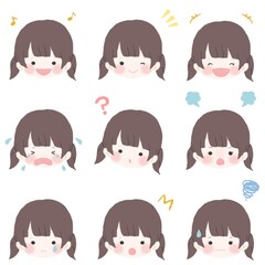 子供(女の子) 表情セット 