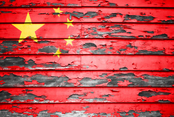 Concept of Republic of China flag on a peeled background