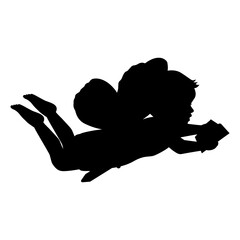 cute fairy boy silhouette illustration