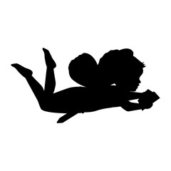 cute fairy boy silhouette illustration