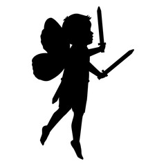 cute fairy boy silhouette illustration