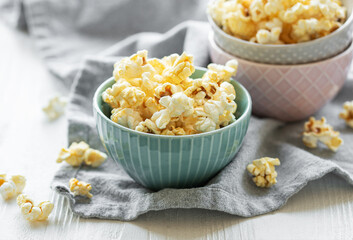 Tasty salted homemade popcorn