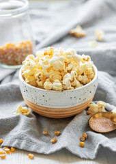 Tasty salted homemade popcorn