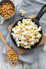 Tasty salted homemade popcorn