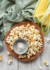 Tasty salted homemade popcorn