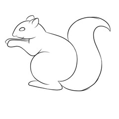Squirrel cartoon outline 