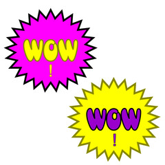 Wow. Vector handwritten lettering .