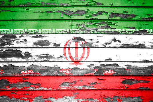 Concept of Iran flag on a peeled background
