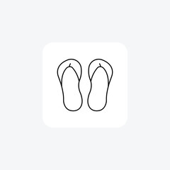 Travel Flip Flop Line Icon Travel And Tour Icon, Tourism Icon, Exploring World Icons