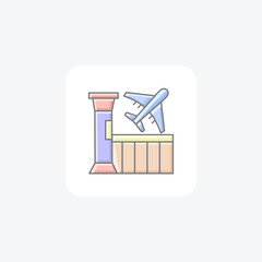 Airport Awesome Outline Icon Travel And Tour Icon, Tourism Icon, Exploring World Icons