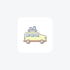 Road Trip Awesome Outline Icon Travel And Tour Icon, Tourism Icon, Exploring World Icons
