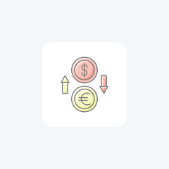 Currency Exchange Awesome Outline Icon Travel And Tour Icon, Tourism Icon, Exploring World Icons
