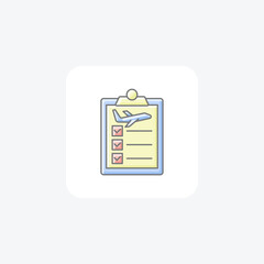 Travel Checklist Awesome Outline Icon Travel And Tour Icon, Tourism Icon, Exploring World Icons