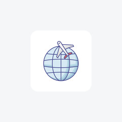 Travel Outline Fill Icon Travel And Tour Icon, Tourism Icon, Exploring World Icons