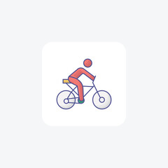 Cycling Outline Fill Icon Travel And Tour Icon, Tourism Icon, Exploring World Icons