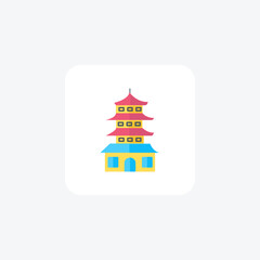 Fototapeta premium Landmarks Flat Icon Travel And Tour Icon, Tourism Icon, Exploring World Icons