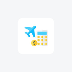 Travel Budget Flat Icon Travel And Tour Icon, Tourism Icon, Exploring World Icons