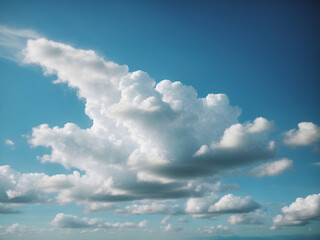 Fototapeta premium Sunny Day: Fluffy Clouds in Blue Sky