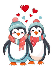 Fototapeta premium Loving couple of penguins