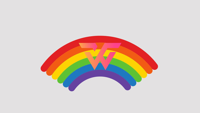 Rainbow LGTBI Text Logo Reveal