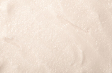 Baby food close-up. Porridge for newborns. Background food texture for kids. Milk mixture.