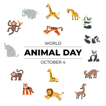 world animal day vector illustration design