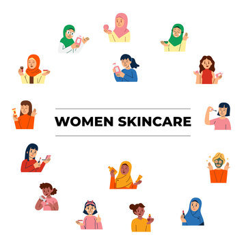 Daily skin care, beauty treatment vector illustration design 