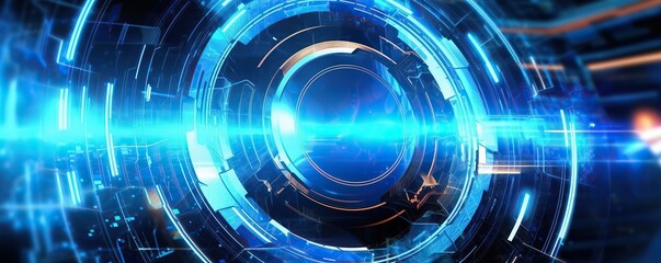 Obraz premium digital background in blue color.Generative AI