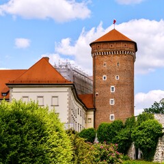 Sandomir  Tower - one of the three currently existing Wawel towers, Krakow, Poland.