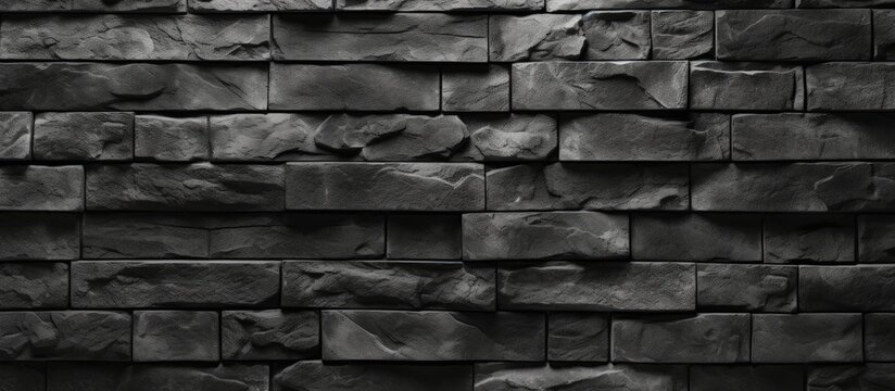 Fototapeta Black brick wall texture on white background, suitable for product display or montage.