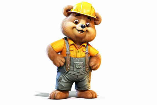 teddy bear dressed as a construction worker