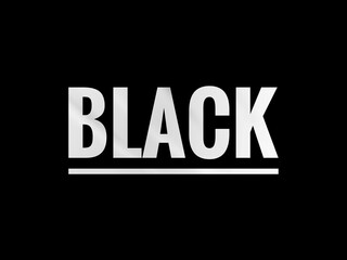 word text black with underline on black background, 3d render of a black label on vintage background