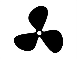 Propeller silhouette vector art white background