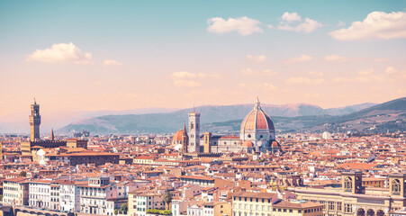 Fototapeta na wymiar Panorama view of Florence city landscape in Italy- Tuscany