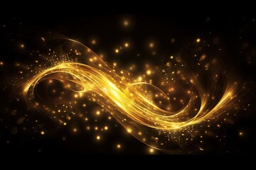 Fototapeta na wymiar Cosmic elegance. Shining nebula of light and color. Golden swirls of universe. Capturing cosmic beauty. Infinite sparkles. Exploring mysteries