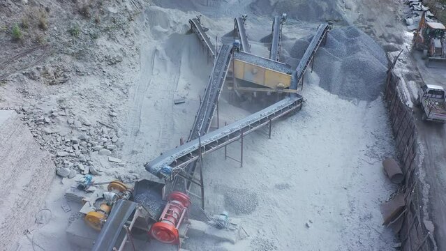 Making cement in mountains, Himalayas