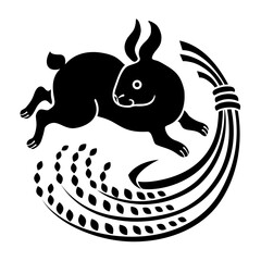 兎紋様（黒）