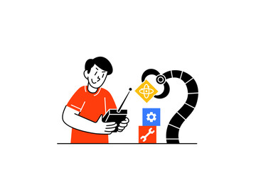 Self Development activity vector design illustration for business and education in red and blue color