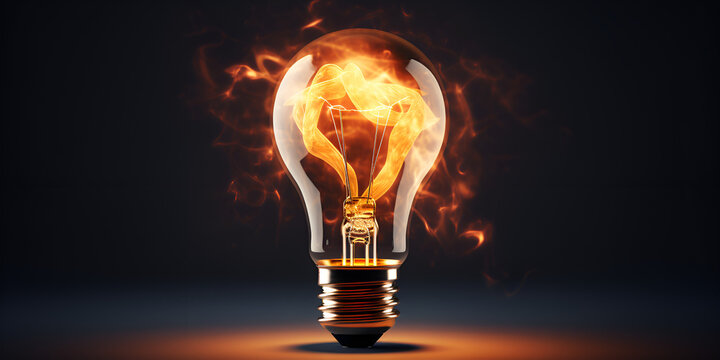 light bulb in fire,freeze motion light bulb