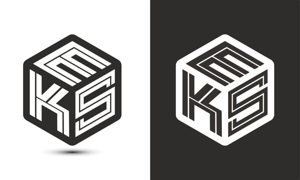 EKS letter logo design with illustrator cube logo, vector logo modern alphabet font overlap style.
