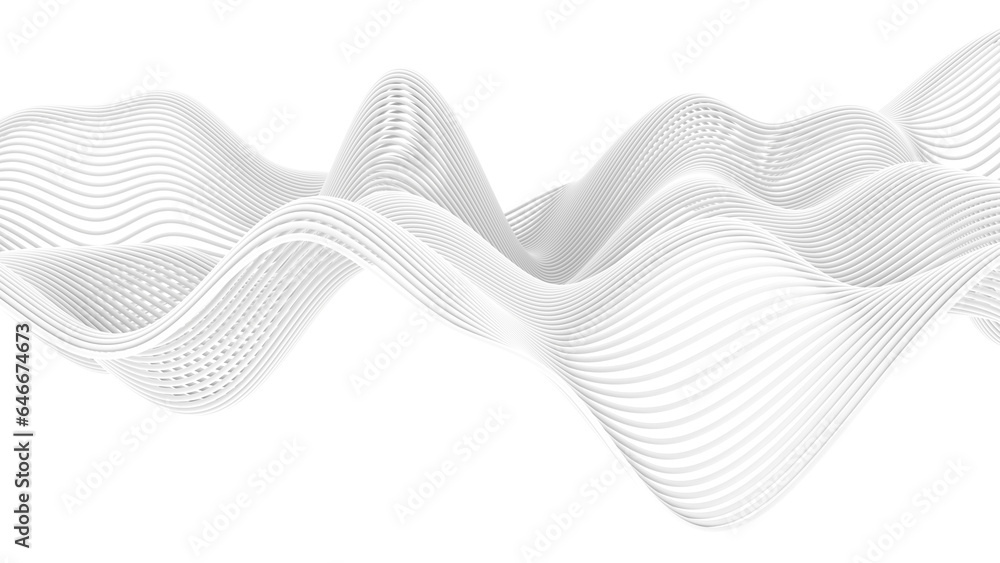 Poster beautiful abstract wavy wires on a white background. modern technological background. an element of 