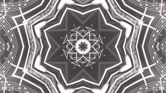 Colorful Mandala for festival of light. 4K mandala. Geometry ethnic pattern animation. Multicolored motion graphics, bright glowing space design tunnel 3d illustration vj loop.	