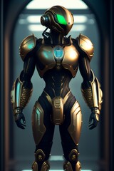 Fototapeta premium robot cyborg soldier
