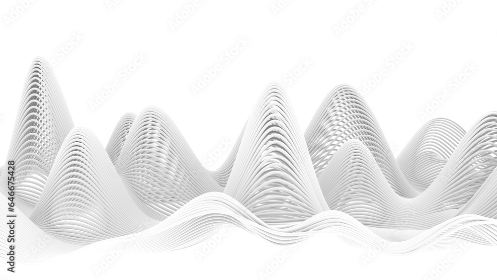 Poster beautiful abstract wavy wires on a white background. modern technological background. an element of 