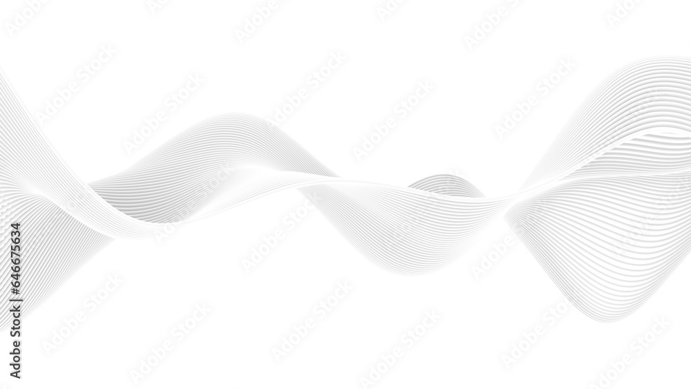 Poster beautiful abstract wavy wires on a white background. modern technological background. an element of 