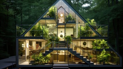 Obraz premium Modern luxury buildings in the morning city and beautiful landscape