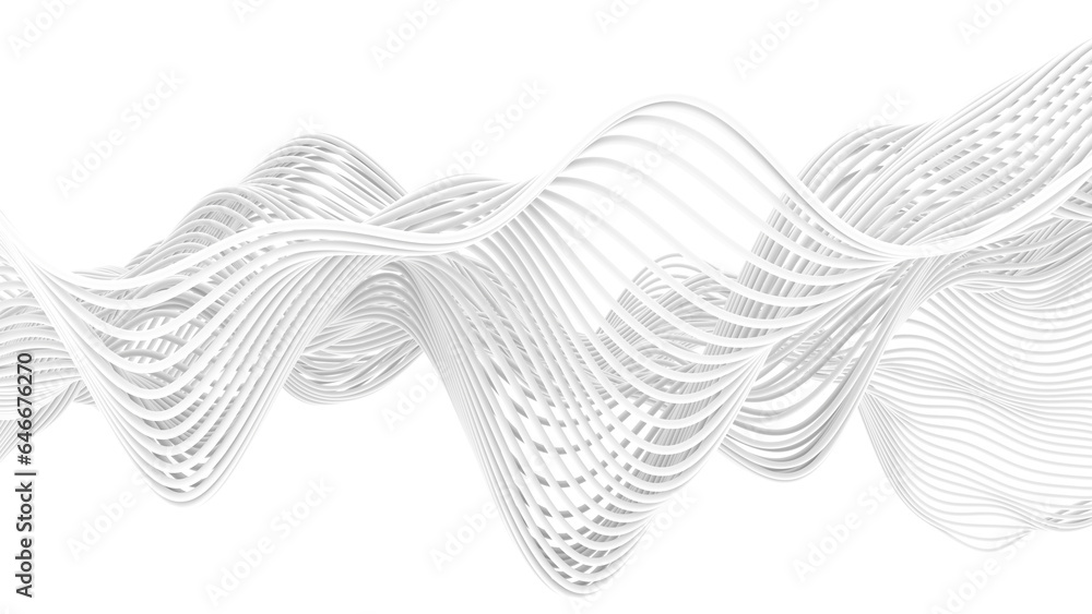 Poster beautiful abstract wavy wires on a white background. modern technological background. an element of 